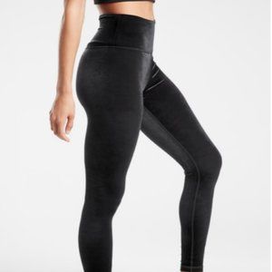Athleta Black Elation Ultra High Rise Velvet Tight xs